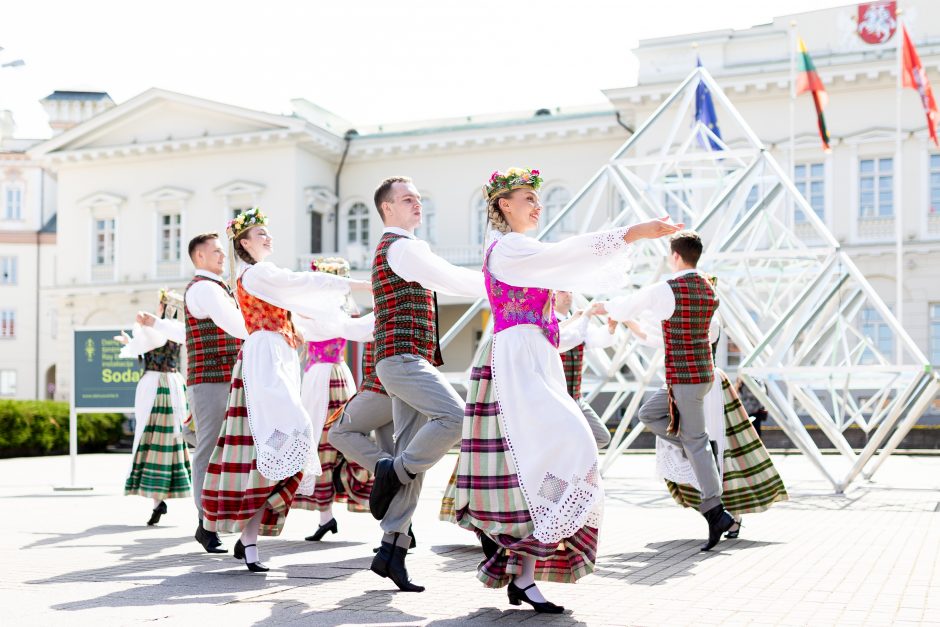 Vilniuje atidaryta dainų šventei skirta instaliacija „Sodai“