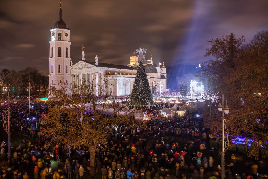 Vilniuje karūnuota pagrindinė šalies eglė