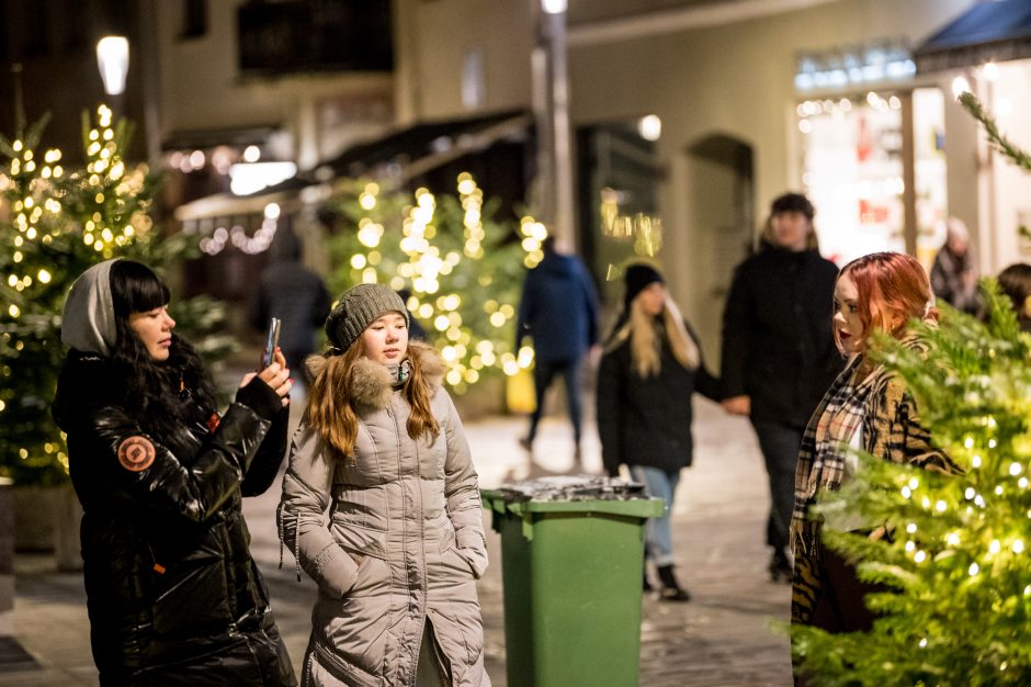 Žingsnis link Kalėdų: įžiebta žvaigždėmis puošta Kauno eglutė!