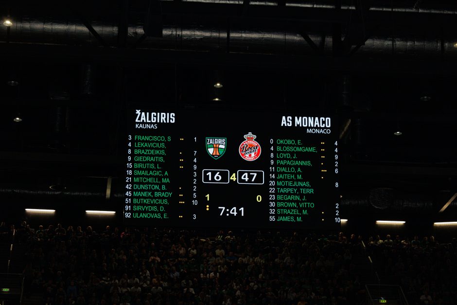 „Žalgiris“ laimėjo dar vieną dramą – palaužė „Monaco“