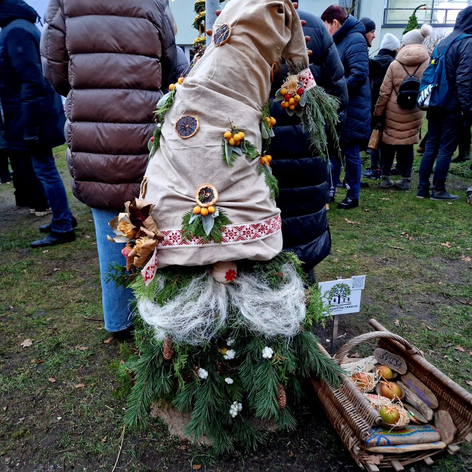 Saulės laikrodžio kiemelyje įžiebta pusšimtis eglučių