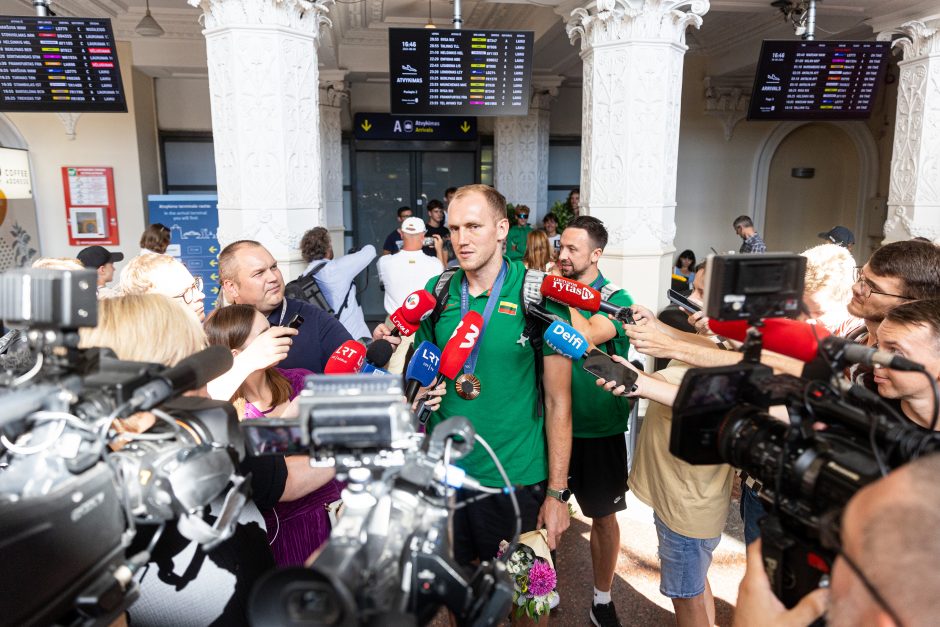 Paryžiaus olimpinių žaidynių dalyvių sutikimas Vilniuje