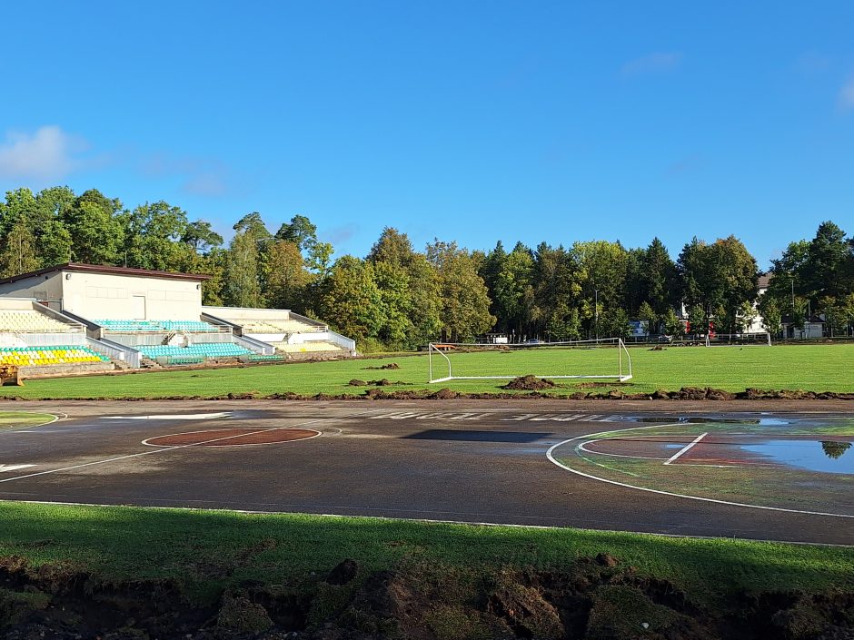 Pradėta Kretingos šaulių stadiono sportinės dalies rekonstrukcija