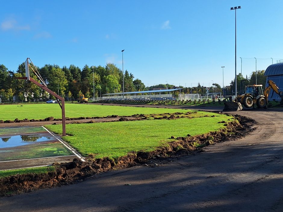 Pradėta Kretingos šaulių stadiono sportinės dalies rekonstrukcija