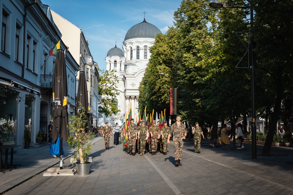 Kauno centre – iškilminga šaulių eisena ir naujų narių priesaika