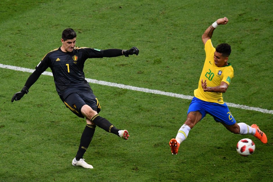 Belgijos futbolininkai įveikė brazilus ir pateko į čempionato pusfinalį