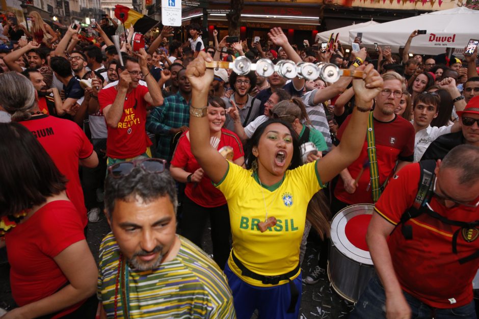 Belgijos futbolininkai įveikė brazilus ir pateko į čempionato pusfinalį