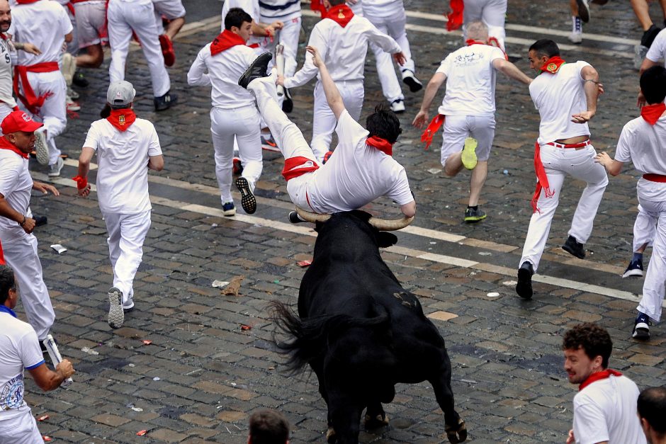 Pamplonoje vyksta garsusis San Fermino festivalis: per pirmąjį bėgimą – 5 sužeisti