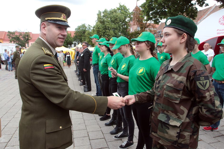 Šaulių sąjunga Kauno Rotušės aikštėje paminėjo 99-ąsias metines