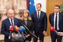 Iš kairės: Saulius Skvernelis, Vilija Blinkevičiūtė, Gintautas Paluckas, Remigijus Žemaitaitis