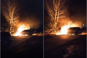 Šilainiuose lengvasis automobilis virto ugnies fakelu