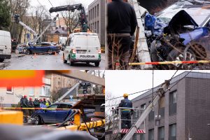 Vilniuje neblaivaus vairuotojo „Volkswagen“ rėžėsi į stulpą: keleivis – ligoninėje